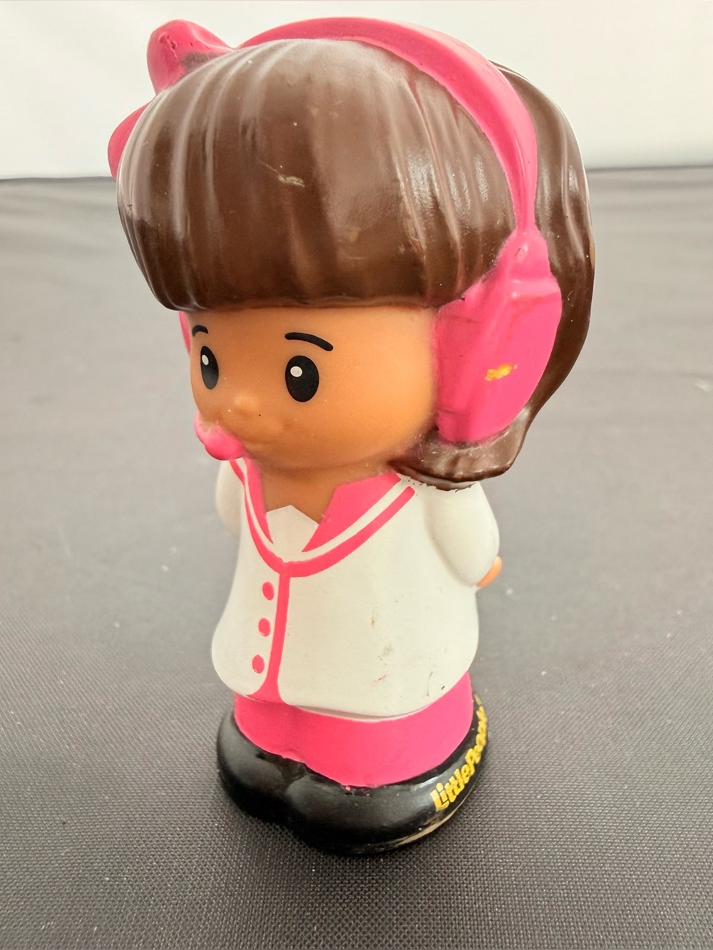 Fisher Price Little People Mia Helicopter Airplane Pilot Hispanic Girl Pink Bow